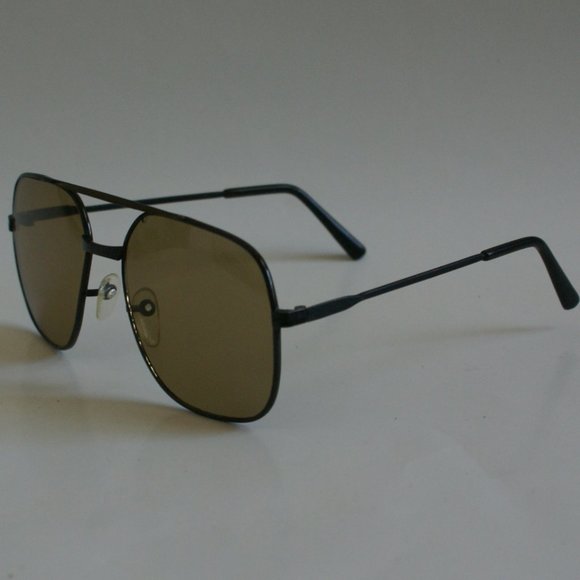 True Vintage Double Bridge Navigator glass amber lens sunglasses - Picture 2 of 4